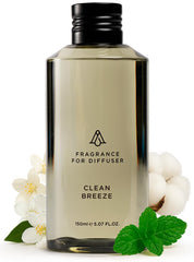 AROMAPLAN Clean Breeze bottle pour highlights long-lasting diffusion for any room.