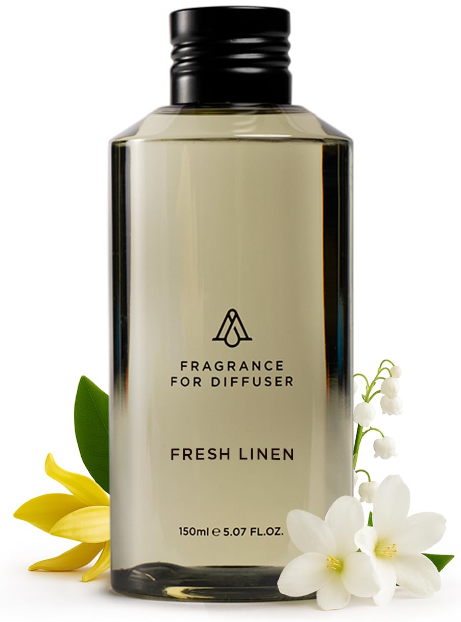 AROMAPLAN Fresh Linen bottle front for long-lasting diffuser oil.