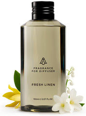 AROMAPLAN Fresh Linen bottle front for long-lasting diffuser oil.