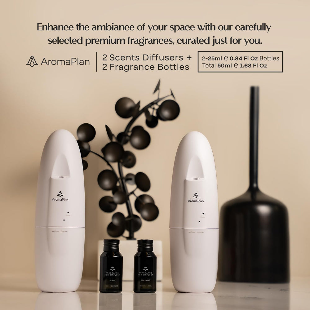 AROMAPLAN no-mess waterless diffuser keeps surfaces clean while distributing fragrance
