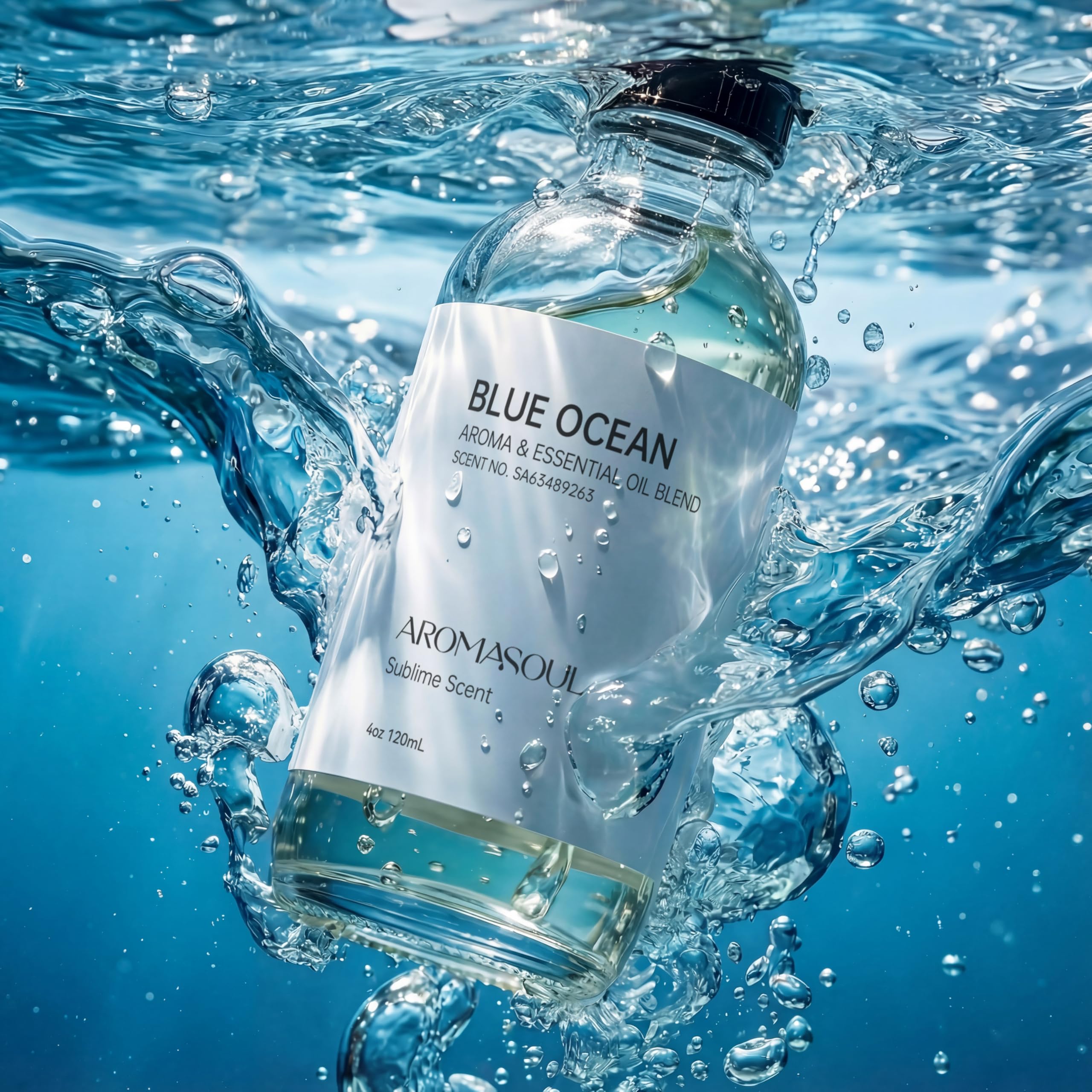 AROMASOUL Blue Ocean diffuser oil cedarwood-note closeup emphasizes woody depth
