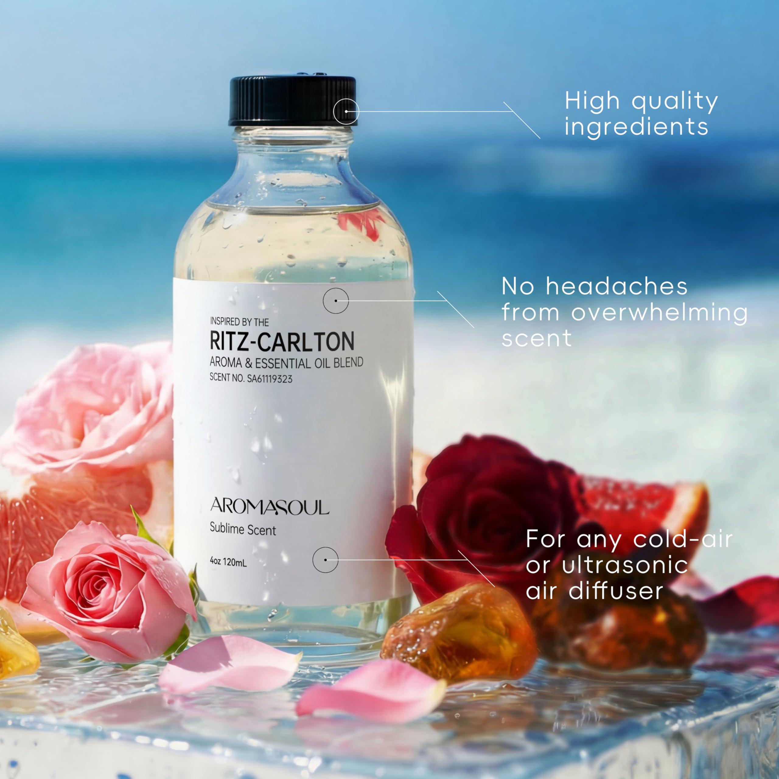 AROMASOUL diffuser shown in a modern interior for premium ambience.
