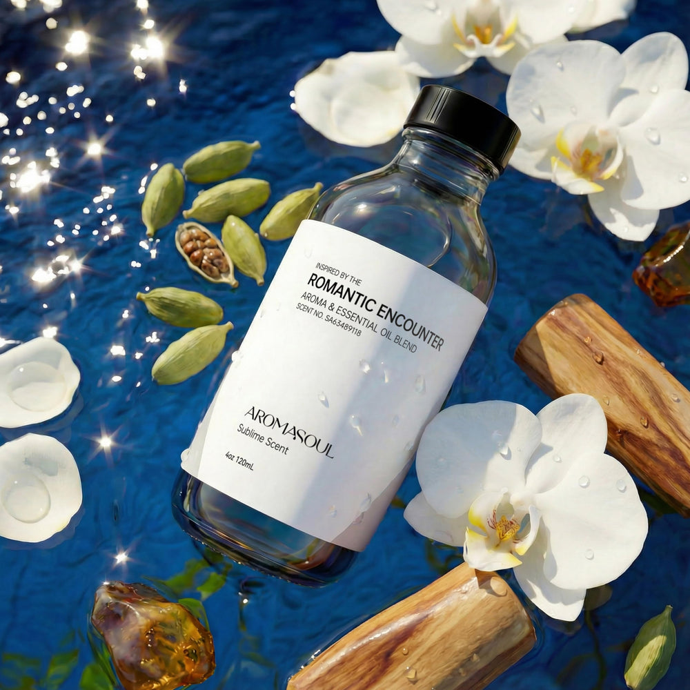 AROMASOUL packaging image suggests premium presentation for gifting or upscale rooms.