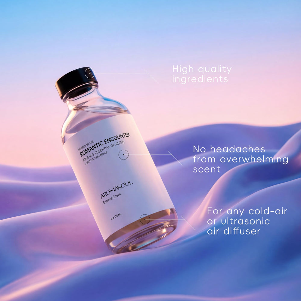 AROMASOUL Romantic Encounter top notes visual captures vibrant spice and citrus energy.