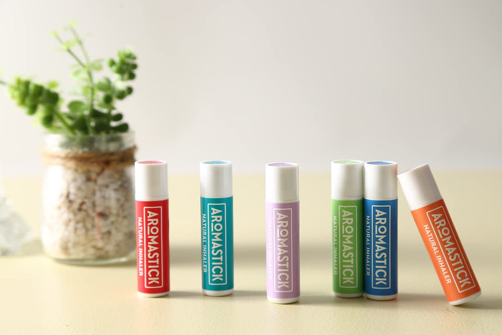 AromaStick relax options shown for stress relief and calm evenings.