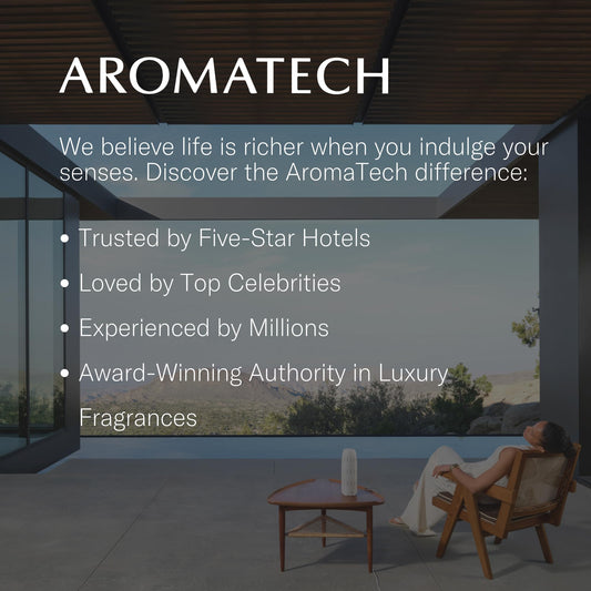 AromaTech Lavender diffuser aura shows how the scent fills a room with serenity.