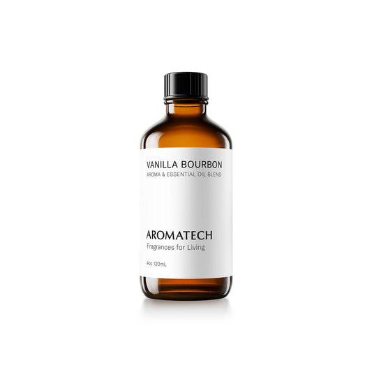 AromaTech Vanilla Bourbon bottle ready for diffusion to create a relaxing ambiance.