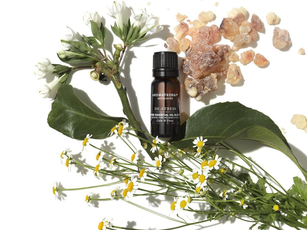 Aromatherapy Associates De-Stress carrier-oil application supports mindful self-care.