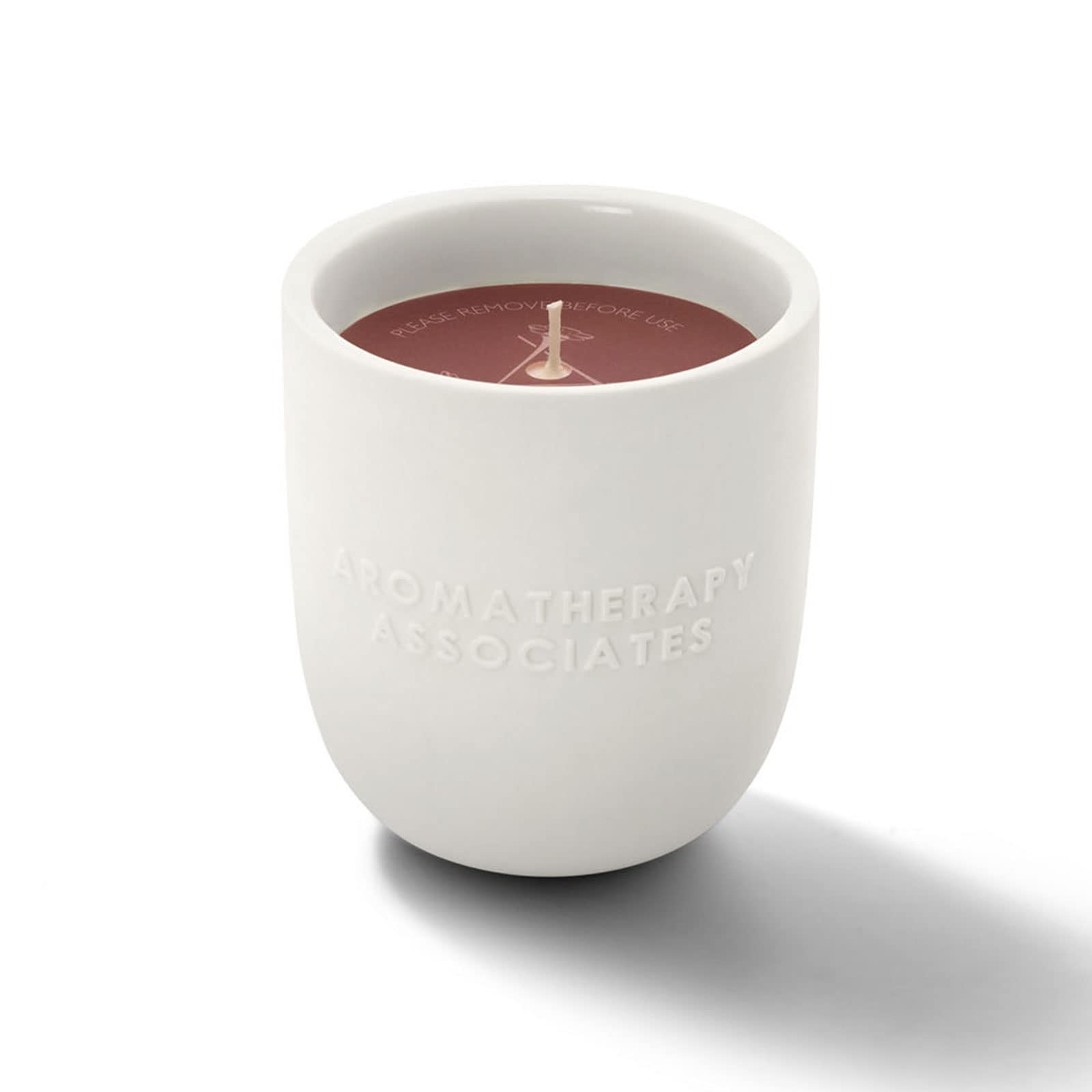 Aromatherapy Associates Rose Candle close-up reveals damask rose and geranium notes.