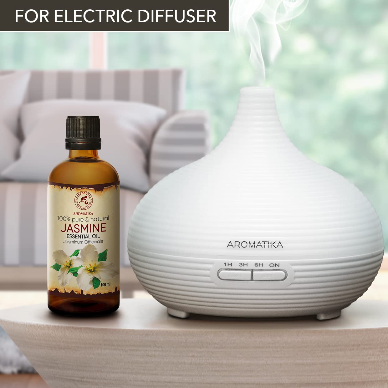AROMATIKA Jasmine Essential Oil natural perfume highlights a subtle, sensual fragrance.