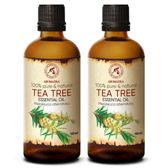 AROMATIKA Tea Tree Oil bottle front for versatile beauty and aromatherapy use.