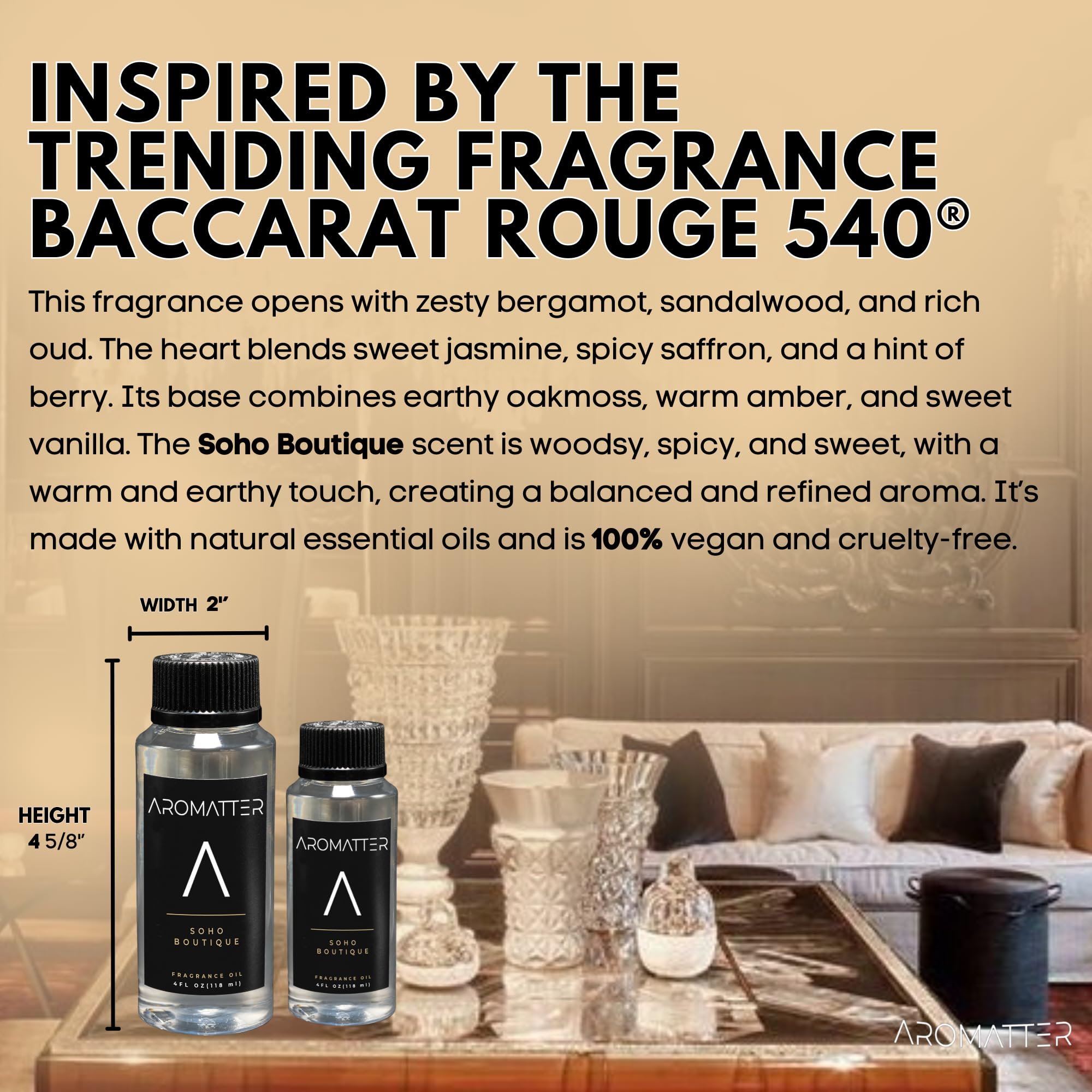 Aromatter bergamot sandalwood oud notes evoke sophisticated living spaces.