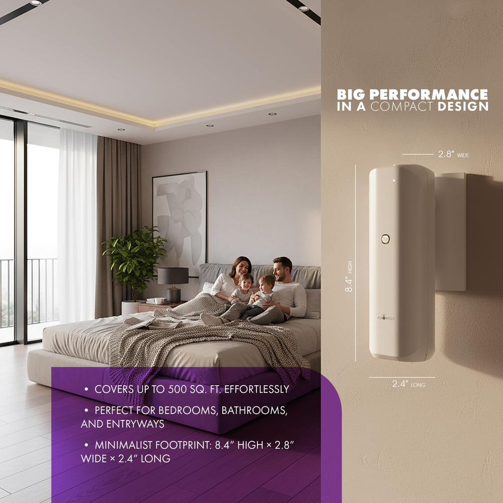 AROMELY ARO Bliss Diffuser rotating plug enables flexible outlet placement.