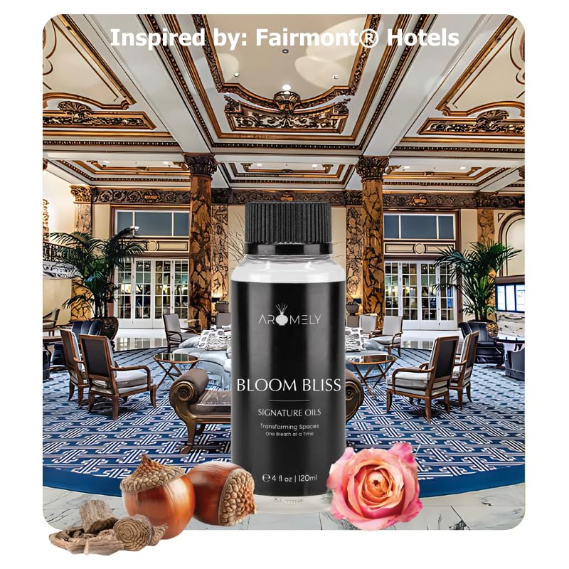 AROMELY Bloom Bliss label reveals a premium blend for refined living spaces.