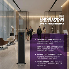 Aromely diffuser with luxurious metal design suitable for hotels or offices.