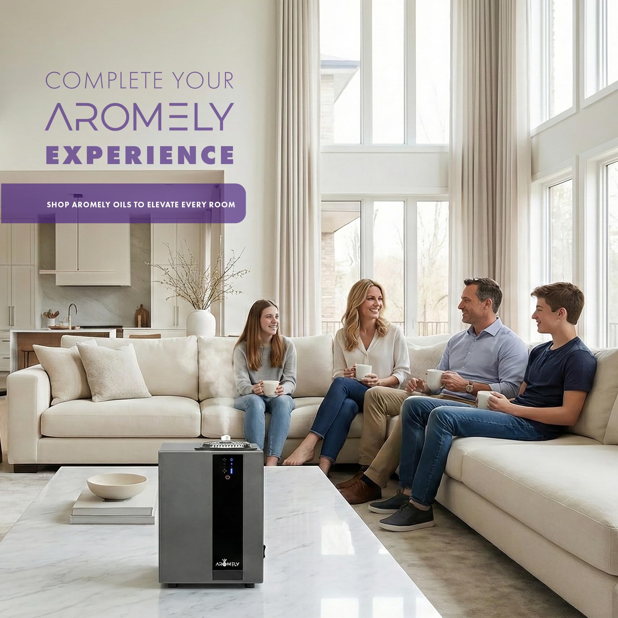 AROMELY HVAC-ready diffuser demonstrates seamless integration for whole-space scenting.