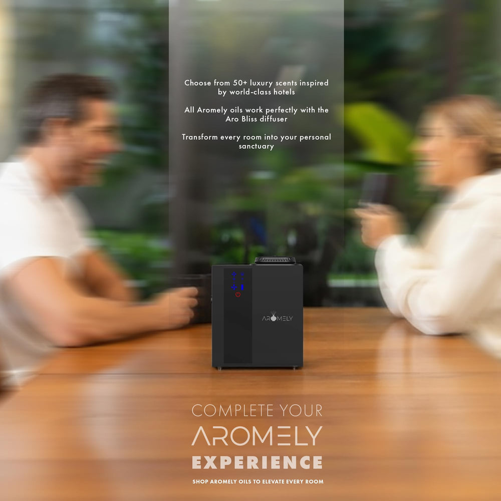 AROMELY diffuser demonstrates coverage up to 1,800 sq ft