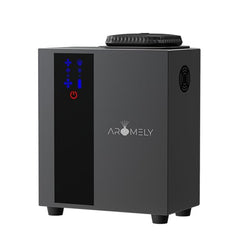 AROMELY diffuser side view highlights compact design and quiet operation
