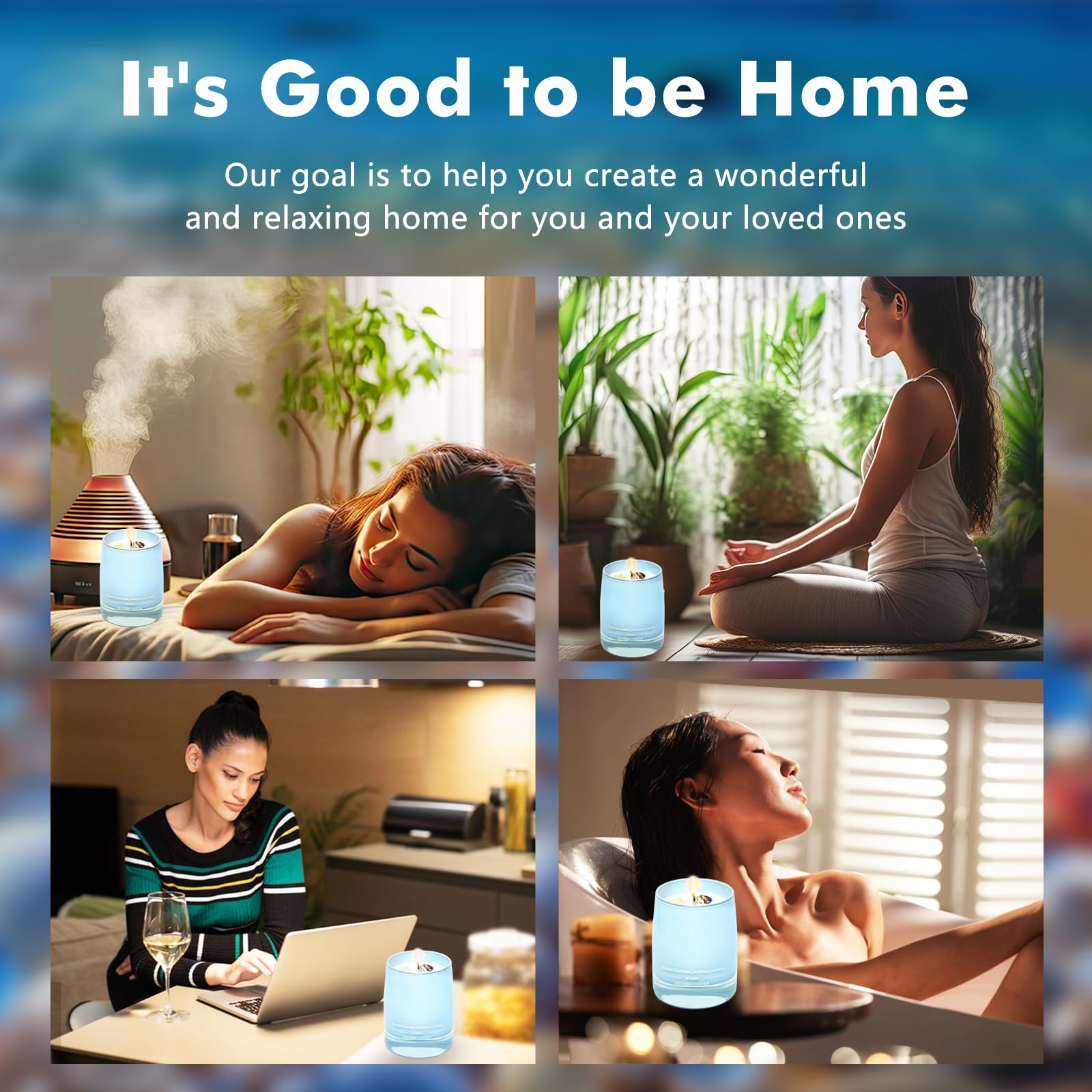 AROZEN Ocean Scented Candle close-up wax texture and essential oils