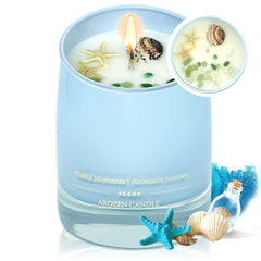 AROZEN Ocean Scented Candle front view delivers a coastal aroma for living spaces