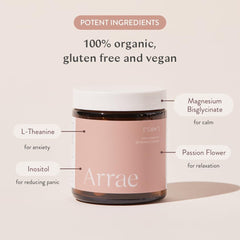 Arrae Calm bottle dispensing capsules for easy daily use.