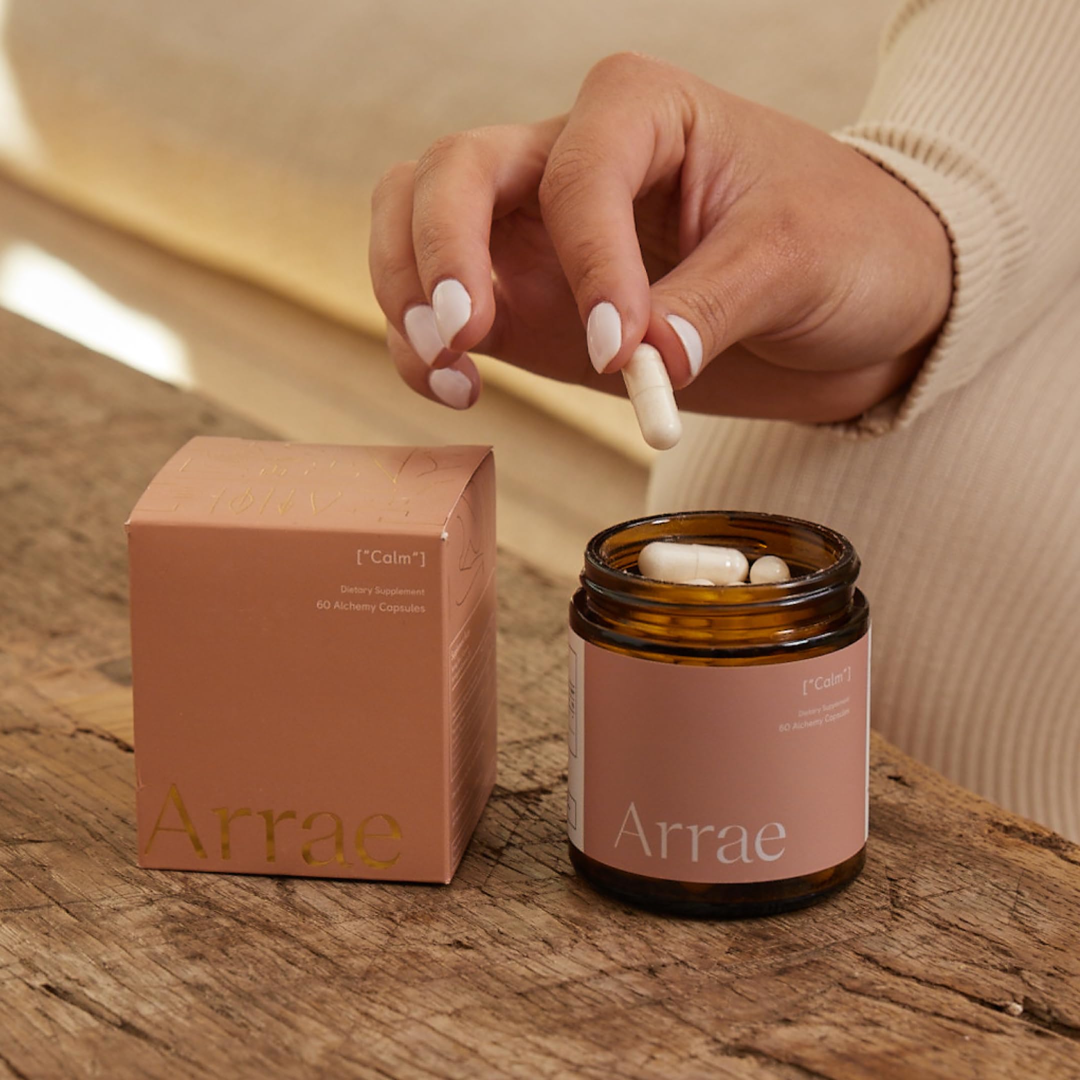 Arrae Calm zen moment visual suggesting mood support during stress.