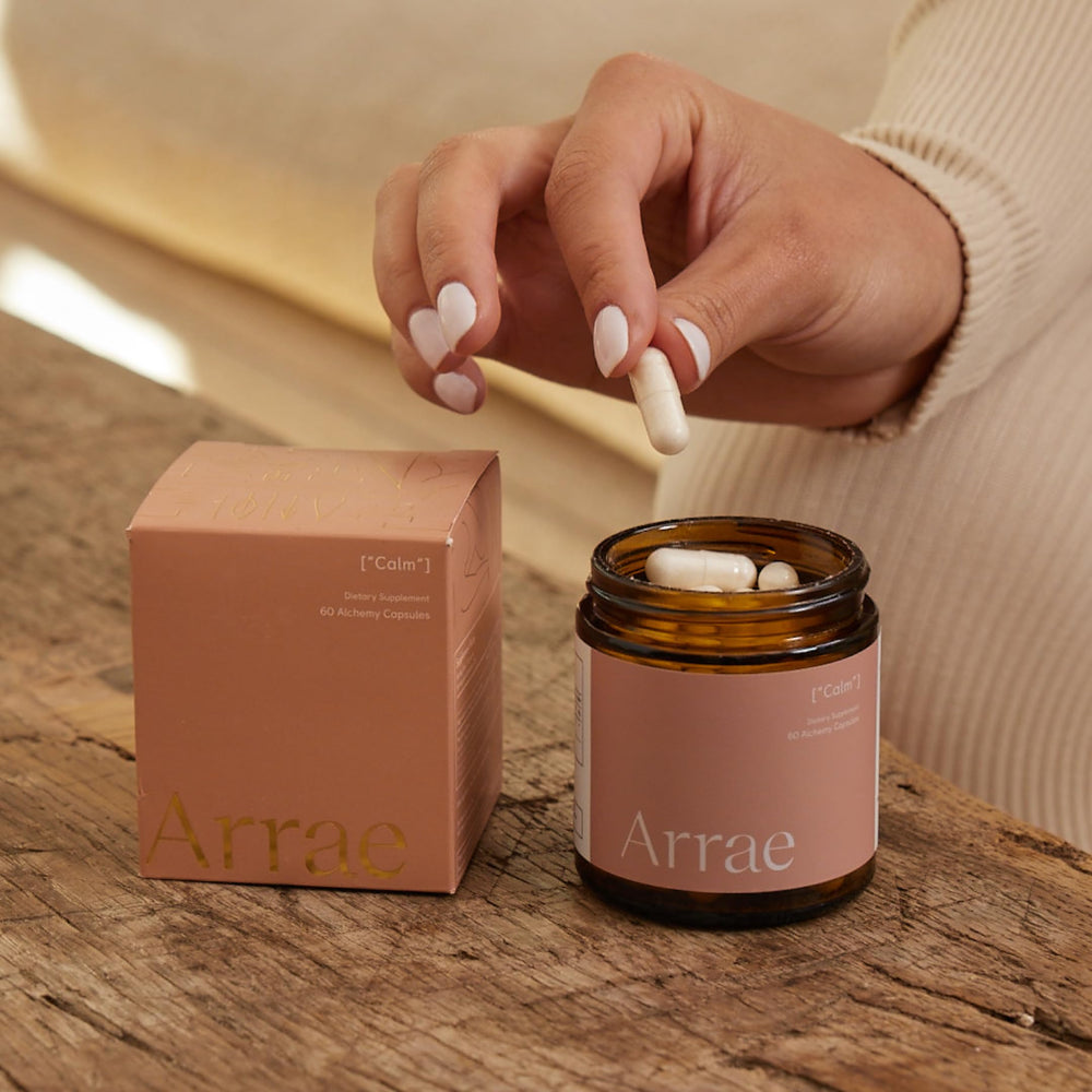 Arrae Calm zen moment visual suggesting mood support during stress.