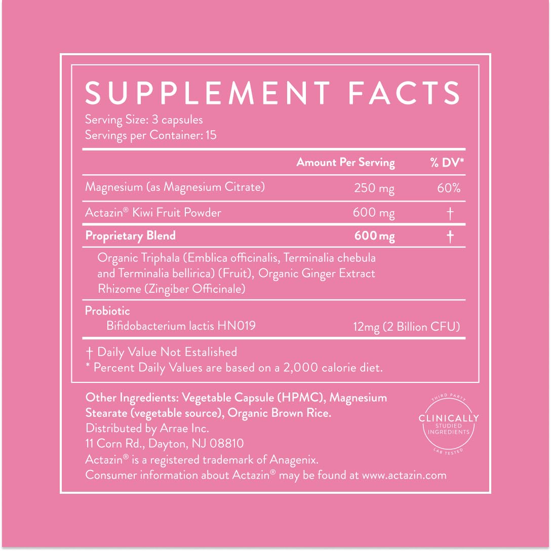 Arrae capsules with water illustrating simple daily intake.