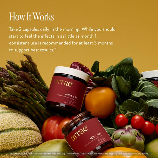 Arrae MB-1 capsules in blister: convenient, on-the-go supplement for metabolism support.