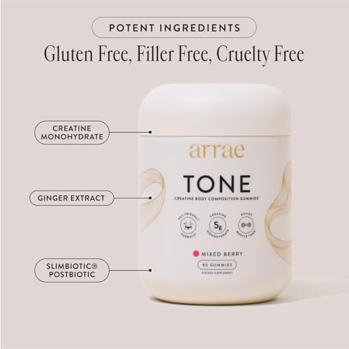Arrae Tone Gummies closeup berry, convenient daily wellness for recovery.
