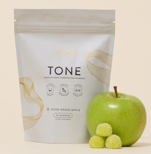 Arrae Tone Gummies label close-up highlighting creatine content for lean muscle