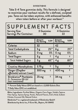 Arrae Tone Gummies pour into hand showing convenient serving during workouts