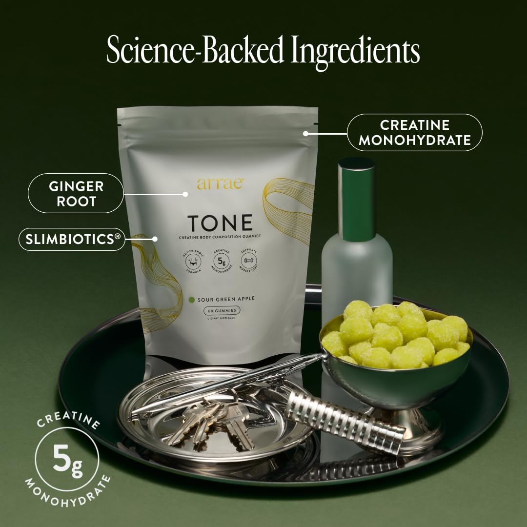Arrae Tone Gummies sour green apple flavor close-up for tasty training sessions