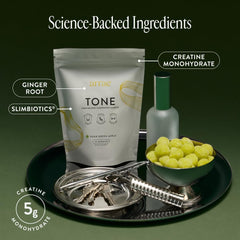 Arrae Tone Gummies sour green apple flavor close-up for tasty training sessions