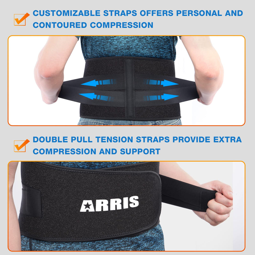 ARRIS 800g gel pack inside back wrap for cooling relief.