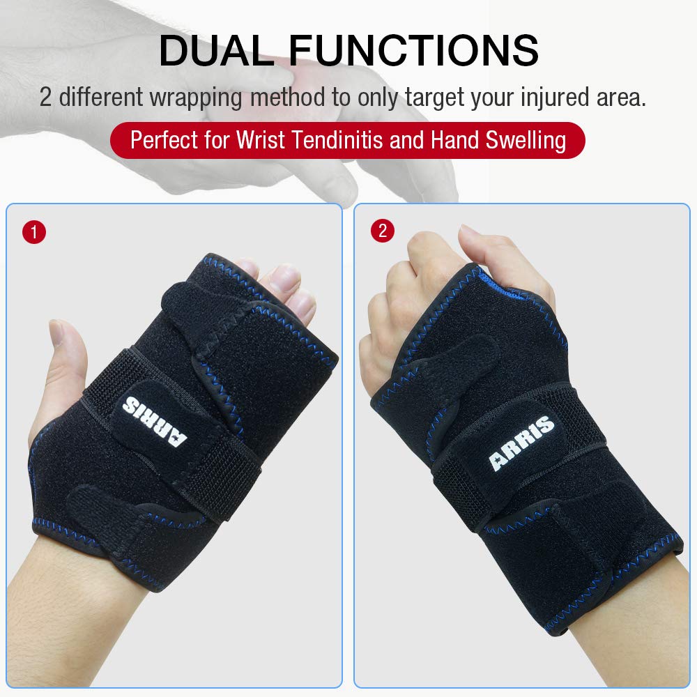 ARRIS wrist wrap in use on a hand to illustrate ease of wear