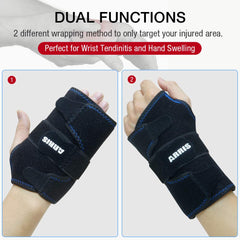 ARRIS wrist wrap in use on a hand to illustrate ease of wear