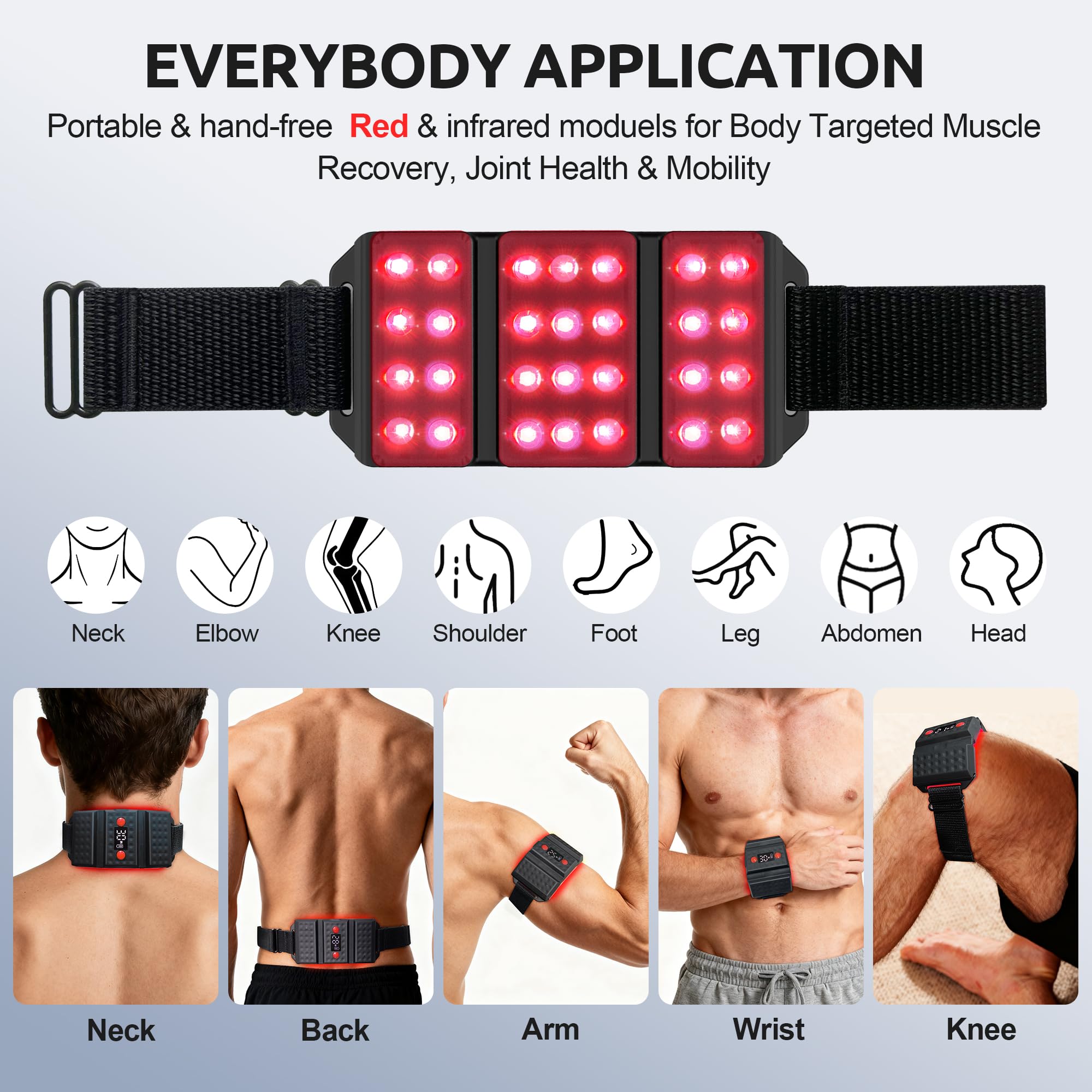 Arsoma red light therapy belt on ankle enhances circulation and comfort