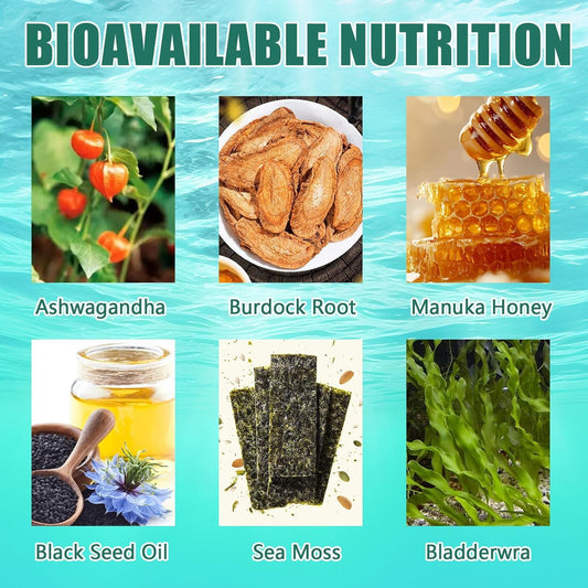 ARSYCHLL Sea Moss Gummies bottle back — full ingredient list and vegan, non-GMO profile.