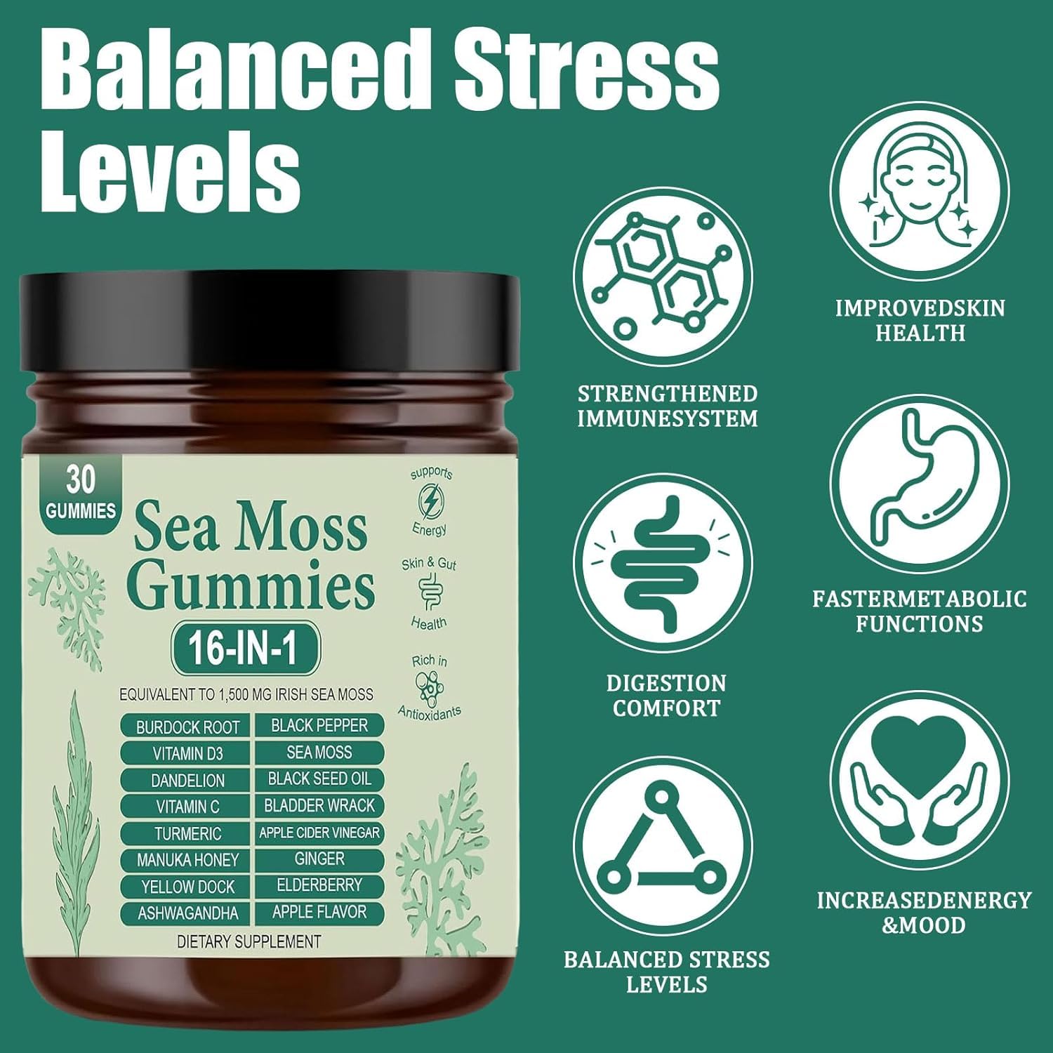 ARSYCHLL Sea Moss Gummies close-up — tropical flavor without fishy aftertaste.