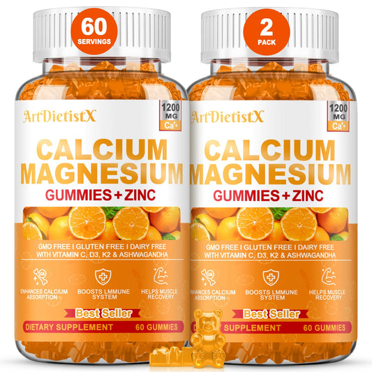 ArtDietistX calcium gummies bottle for daily calcium support.