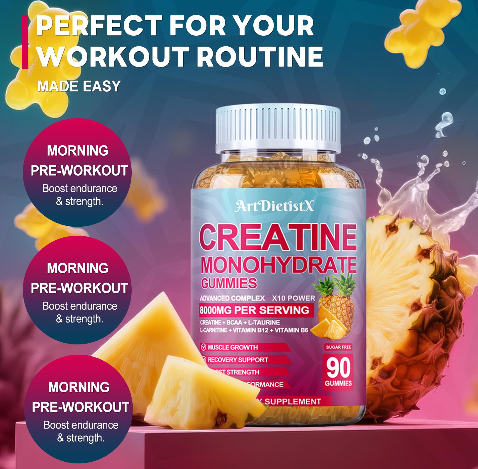 ArtDietistX GMP-certified gummies bottle indicating quality.