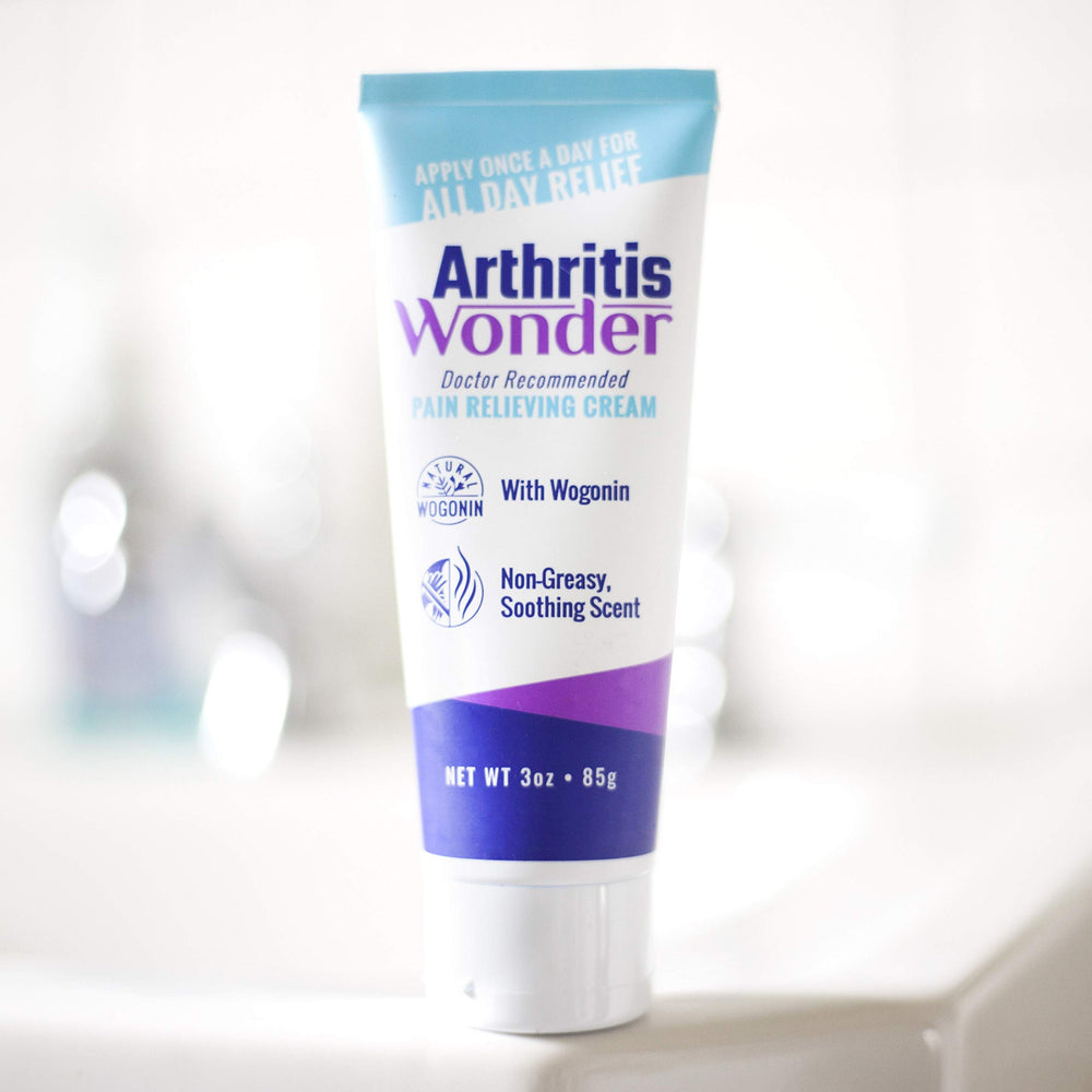 Arthritis Wonder label highlights made in USA and FDA-compliant formula.