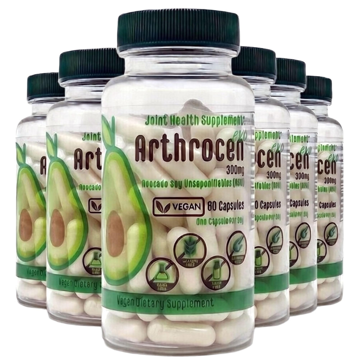 Arthrocen ASU 300 mg bottle promotes plant-based joint support for daily mobility