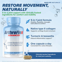 ArthroFlex capsules close-up highlighting easy daily intake and flexibility support.