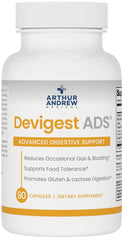 Arthur Andrew Medical Devigest bottle pour demonstrates convenient digestion support with meals