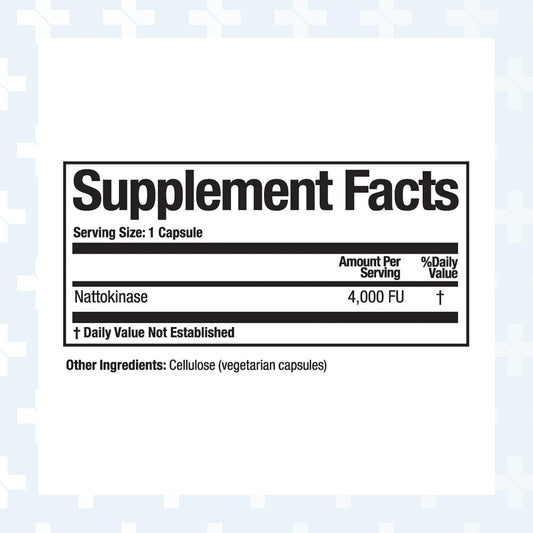 Nattovena capsule close-up highlights 4,000 FU potency for potential fibrin management.