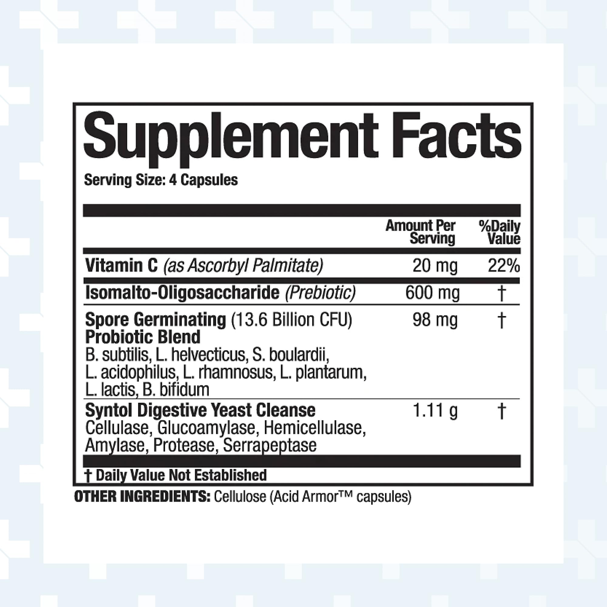 Arthur Andrew Medical Syntol capsules close-up highlighting probiotic capsules and enzymes for gut balance