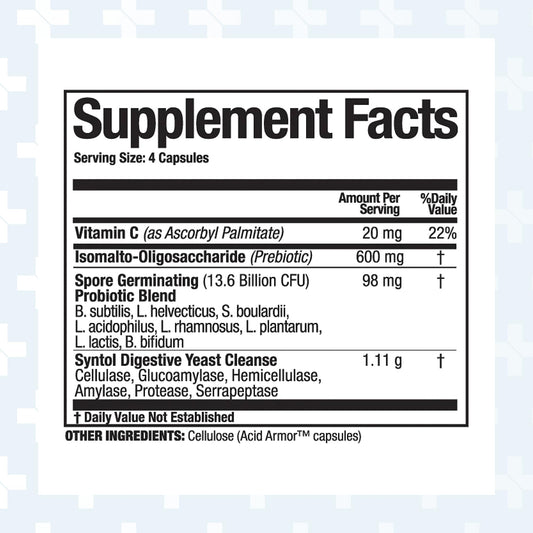 Arthur Andrew Medical Syntol capsules close-up highlighting probiotic capsules and enzymes for gut balance