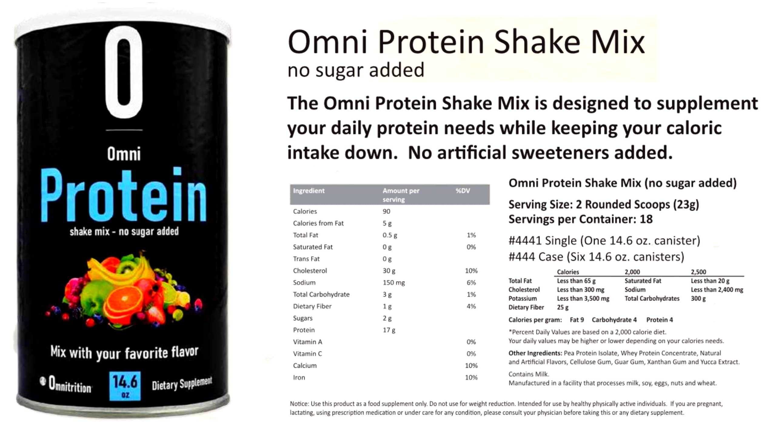 Artist Unknown Omnipro Protein Shake Mix scoop illustrating easy, measured servings.